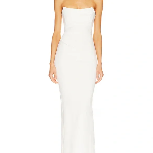 Michael Costello White Strapless Gown - Picture 1 of 3